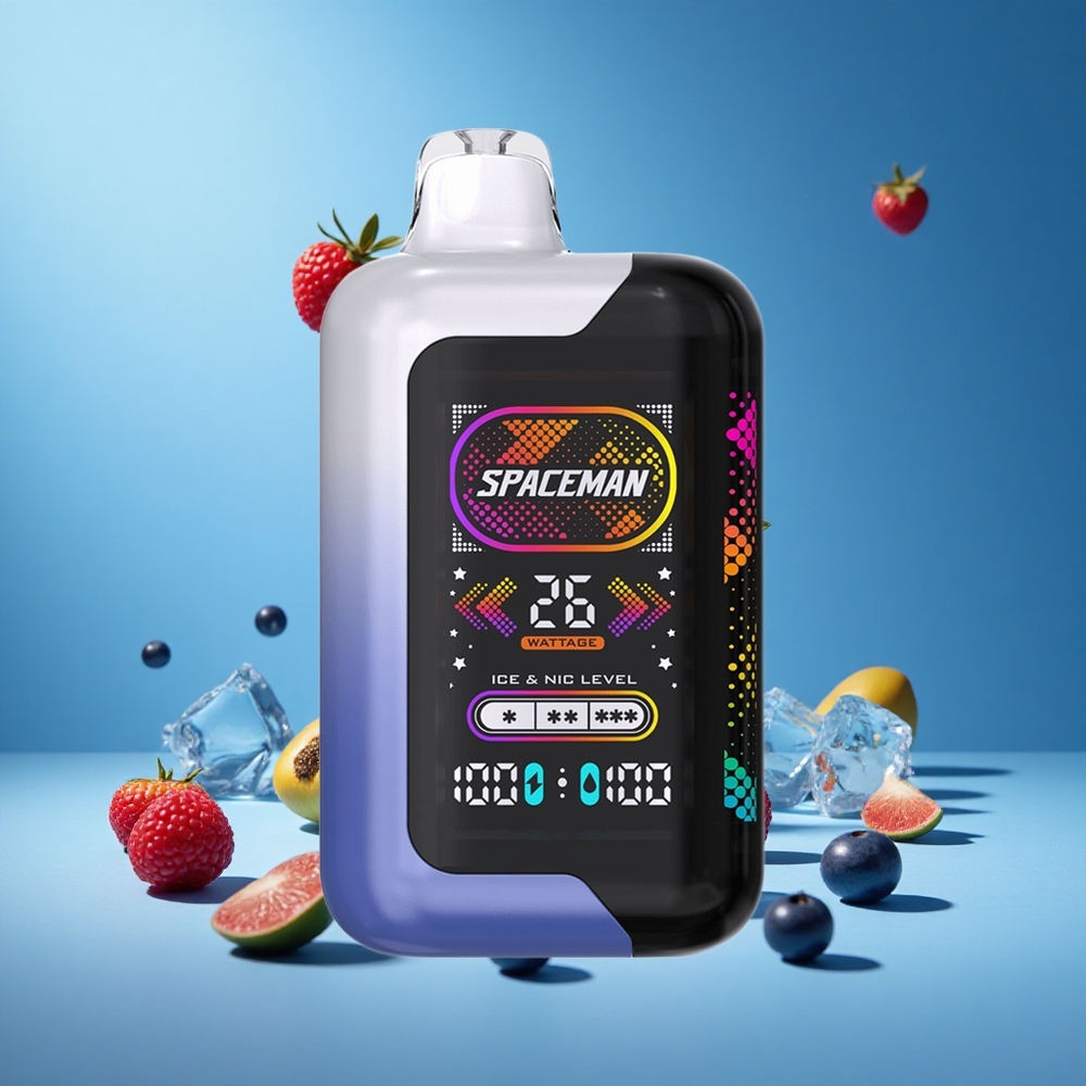 Mavi Ahududu Buz SMOK SPACEMAN SP40000 40000 Puf 20ml Sıvı Kapasitesi Tek Kullanımlık Vape