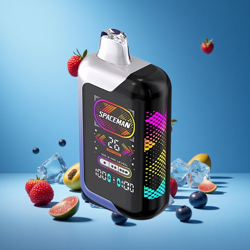 Mavi Ahududu Buz SMOK SPACEMAN SP40000 40000 Puf 20ml Sıvı Kapasitesi Tek Kullanımlık Vape
