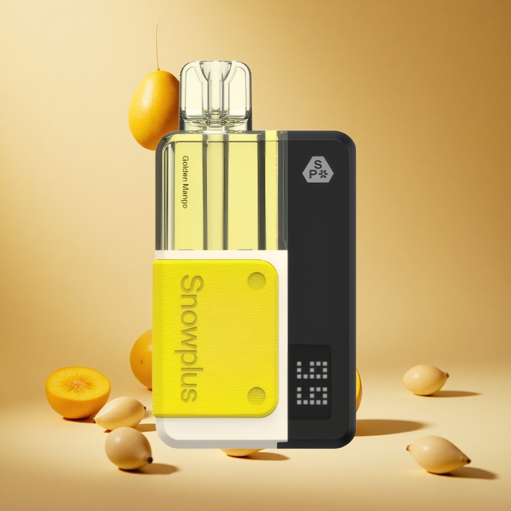Altın Mango Snowplus Swift 15000 Puff Pod Kit - 15000 puff, 43 x 81 x 25 (mm), 65 g, Çift Mesh, 1000 mAh pil kapasitesi