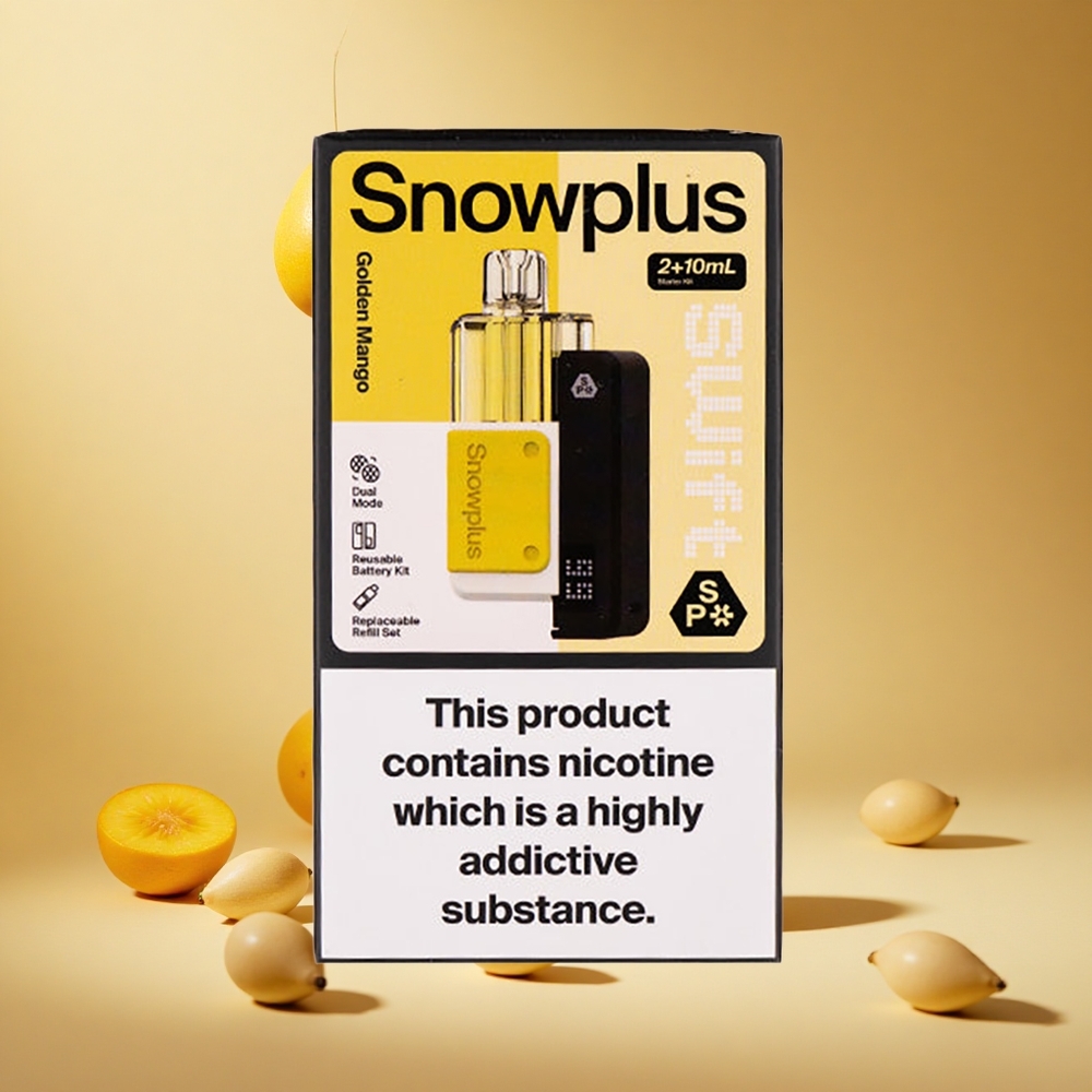 Altın Mango Snowplus Swift 5000 Puffs Prefilled Pod Kit 1000 mAh Pil Kapasitesi ve 2 10 ml E-sıvı Hacmi