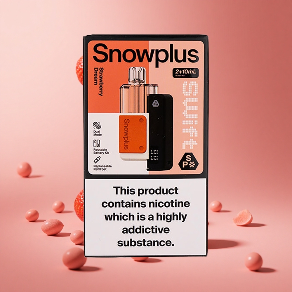 Çilek Rüyası Snowplus Swift 5000 Puff Önceden Doldurulmuş Pod Kit 1000 mAh Pil Kapasitesi ve 2 10 ml E-sıvı Hacmi