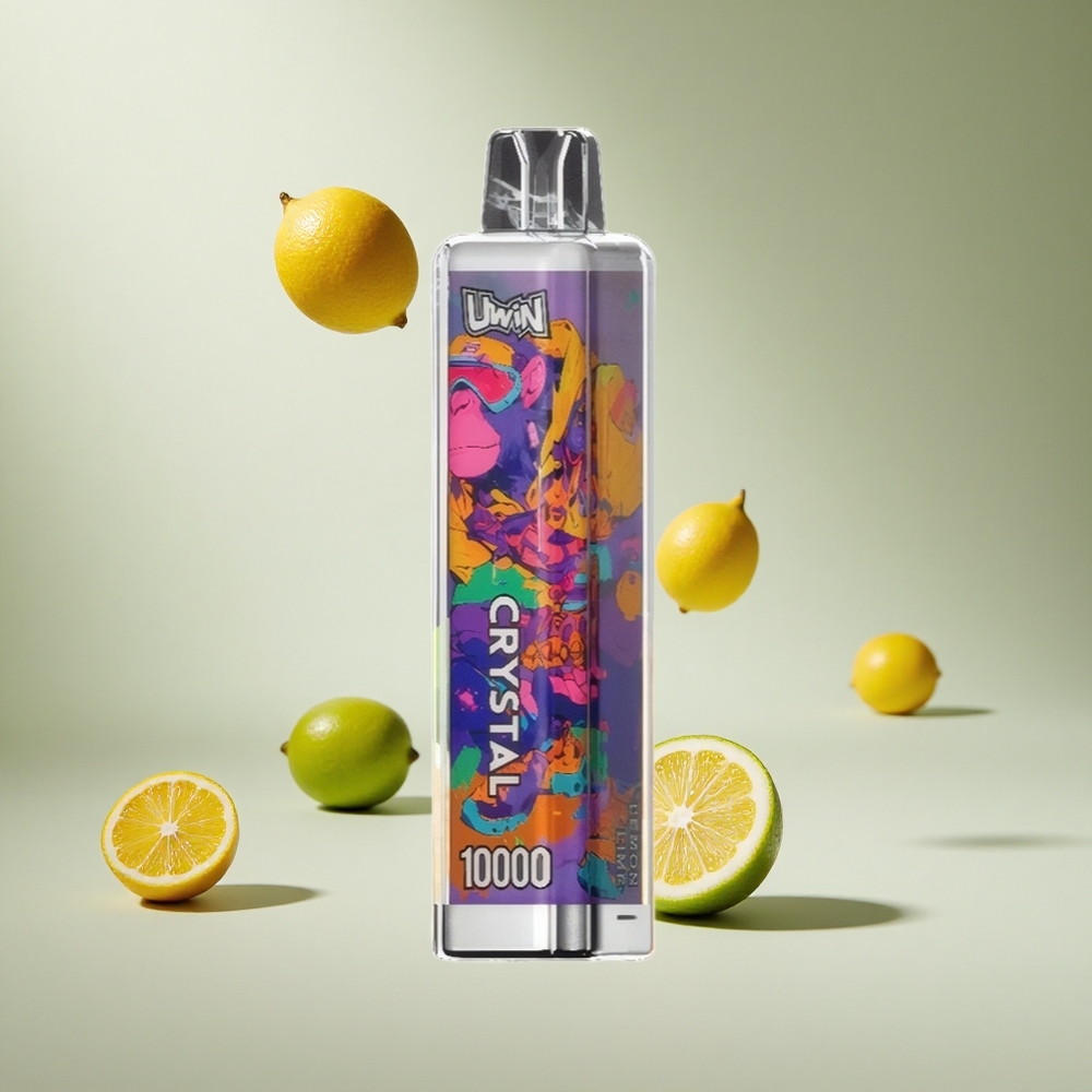 Limon Misket Uwin Crystal 10000 Puffs 18ml 0.8 Ohm Mesh Coil RGB Aydınlatma Tek Kullanımlık Vape