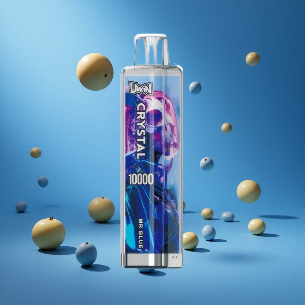 Mavi UWIN Crystal 10000 Puffs 18ml 650mAh Şarj Edilebilir RGB Işıklar