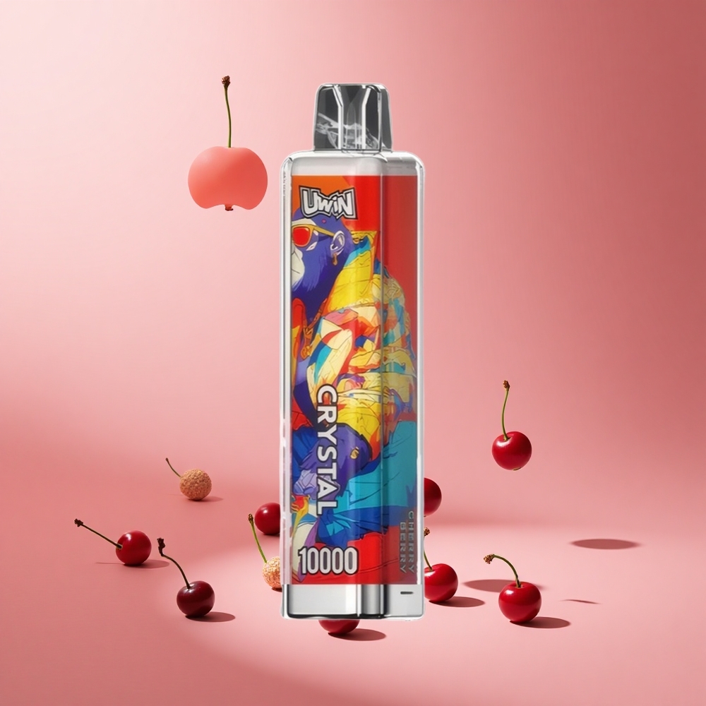 Vişne Böğürtlen Uwin Crystal 10000 Puffs 18ml E-Sıvı Kapasitesi ve RGB Aydınlatma Tek Kullanımlık Vape