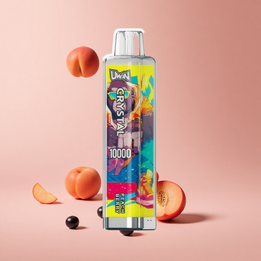 Şeftali Böğürtlen Uwin Crystal 10000 Puff RGB Işıklı 18ml E-Sıvı Kapasiteli Tek Kullanımlık Vape