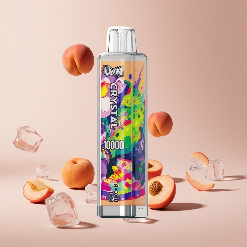 Şeftali Buz Uwin Crystal 10000 Puff 18ml E-Sıvı Kapasitesi RGB Aydınlatma