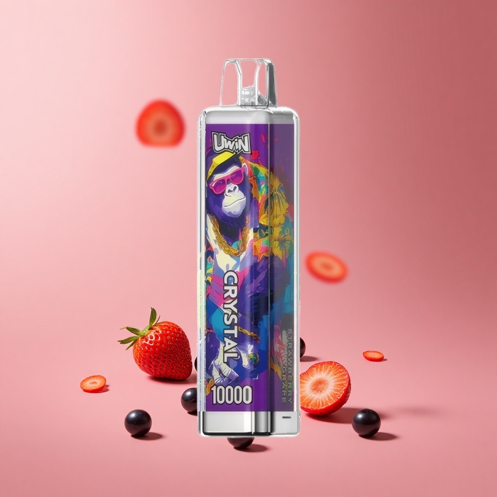 Çilek Üzüm Uwin Crystal 10000 Puffs 18ml Şarj Edilebilir RGB Işıklar