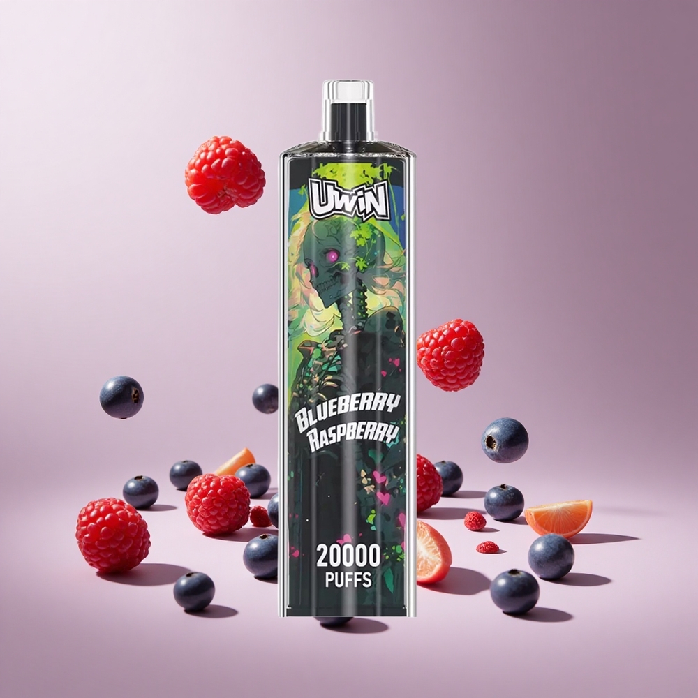 Yaban Mersini Ahududu Uwin Shisha Hookah Crystal 20000 Puff 22ml Kapasite Şarj Edilebilir Tasarım 650 mAh Pil