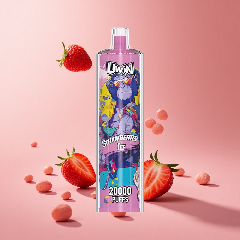 Çilek Buz Uwin Shisha Hookah Crystal 20000 Puff 22ml Kapasite Mesh Coil