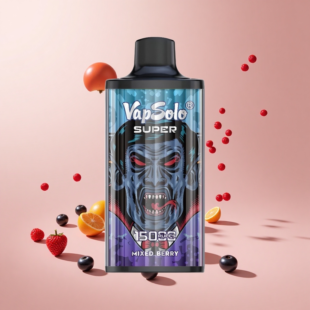 Karışık Meyveler Vapsolo Super 15000 Puff 40ml E-Likit 850mah Mesh Bobin Tip-C Şarj Portlu