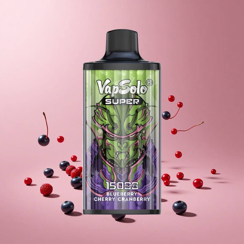 Yaban Mersini Kiraz Kızılcık Vapsolo Super 15000 Puff 40ml Sıvı 850mah Mesh Bobin Tip-C Şarj