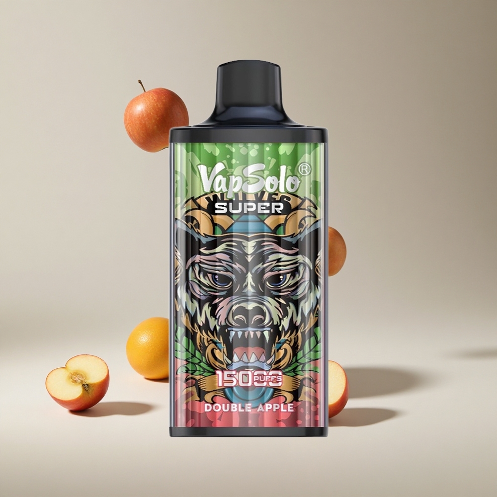 Çift Elma Vapsolo Super 15000 Puff 40ml E-Likit 850mah Mesh Bobin Tip-C Şarj Portlu Tek Kullanımlık Vape