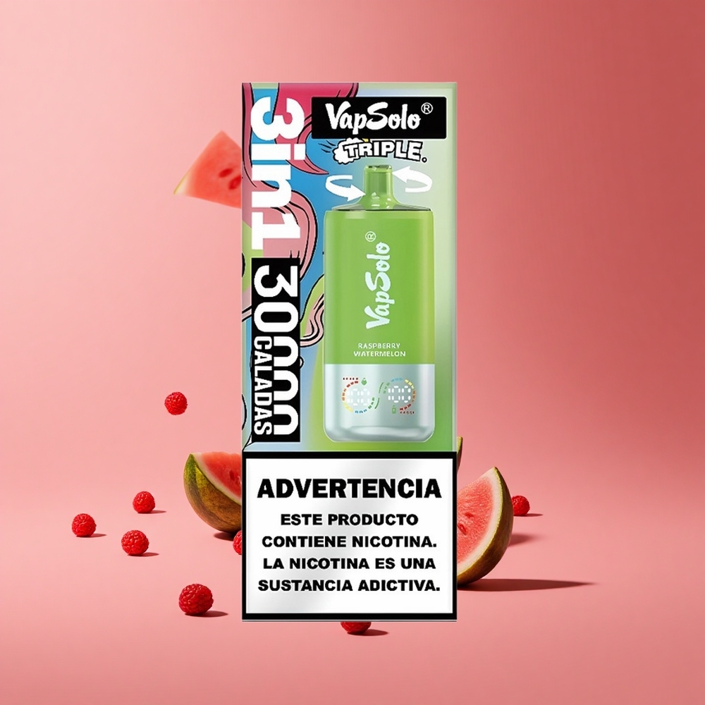 Ahududu Karpuz VapSolo Triple 30000 Puff 40ml E-Sıvı 20 mg/ml Nikotin