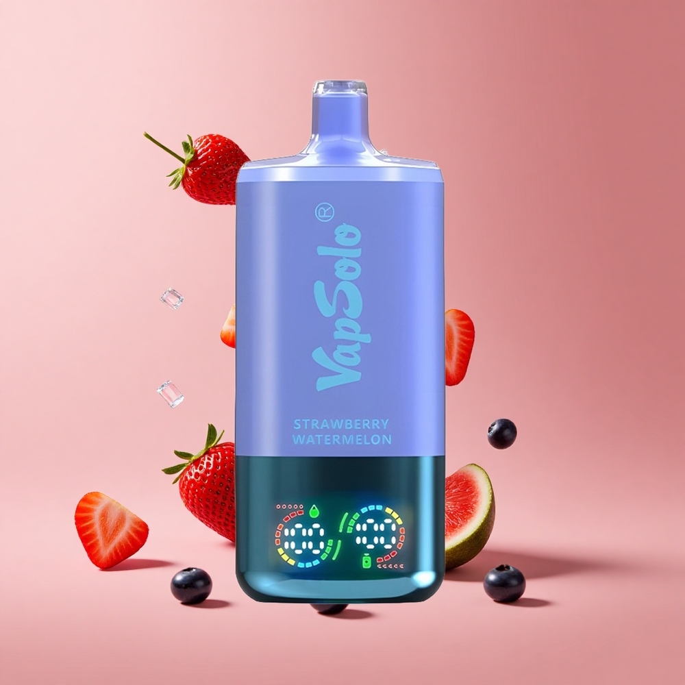 Çilek Karpuz & Yaban Mersini Buz VapSolo Triple 30000 Puff 40ml E-Sıvı 20 mg/ml Nikotin 3 Yağ Tankı Tip-C