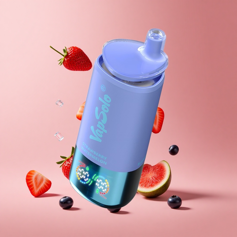 Çilek Karpuz & Yaban Mersini Buz VapSolo Triple 30000 Puff 40ml E-Sıvı 20 mg/ml Nikotin 3 Yağ Tankı Tip-C