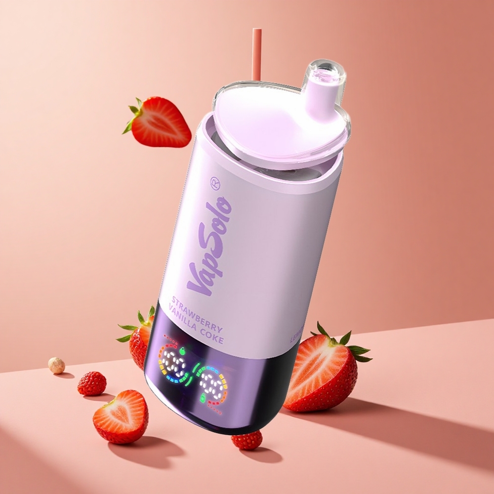 Çilek Vanilya Kokulu Vapsolo Triple 30000 Puff 40ml E-Sıvı Tip-C Şarj Portlu