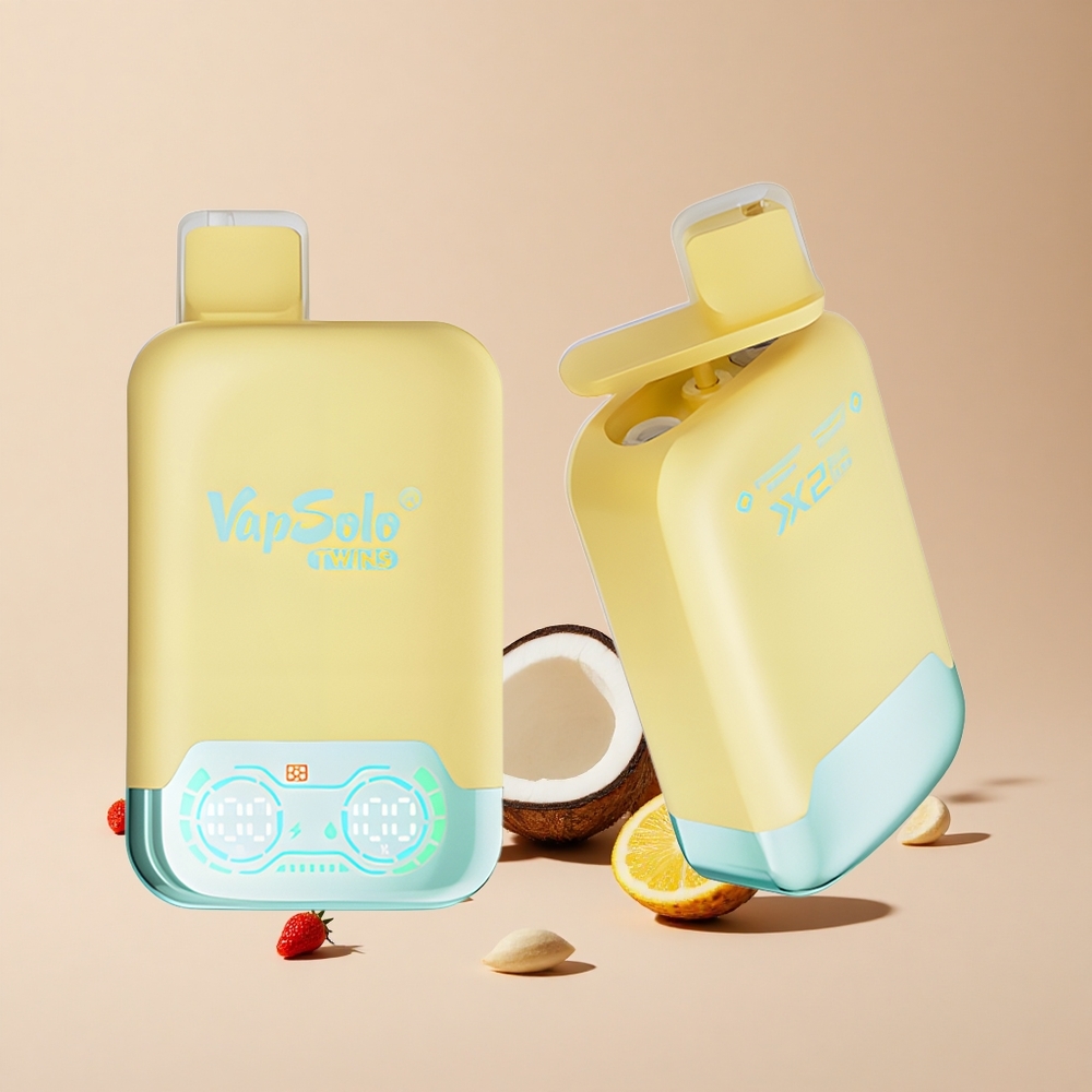 Ananas Hindistan Cevizi & Çilek Muz Vapsolo Twins 20000 Puff 40 ml E-Likit 20mg/ml Nikotin Tip-C Şarj Portu