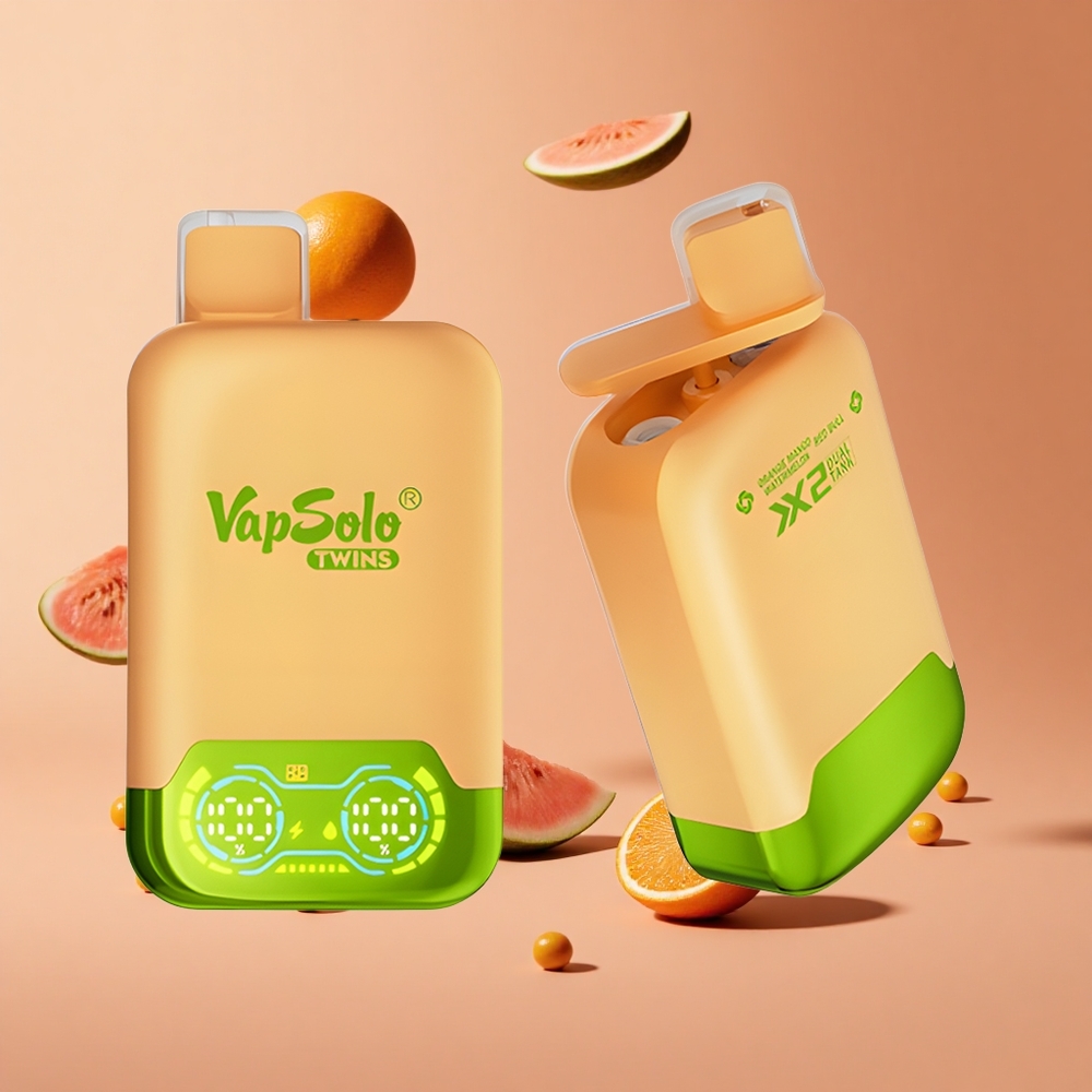 Portakal Mango Karpuz & Red Bull Vapsolo Twins 20000 Puff 40 ml E-Sıvı 2 Yağ Tankı Tip-C Şarj Portu