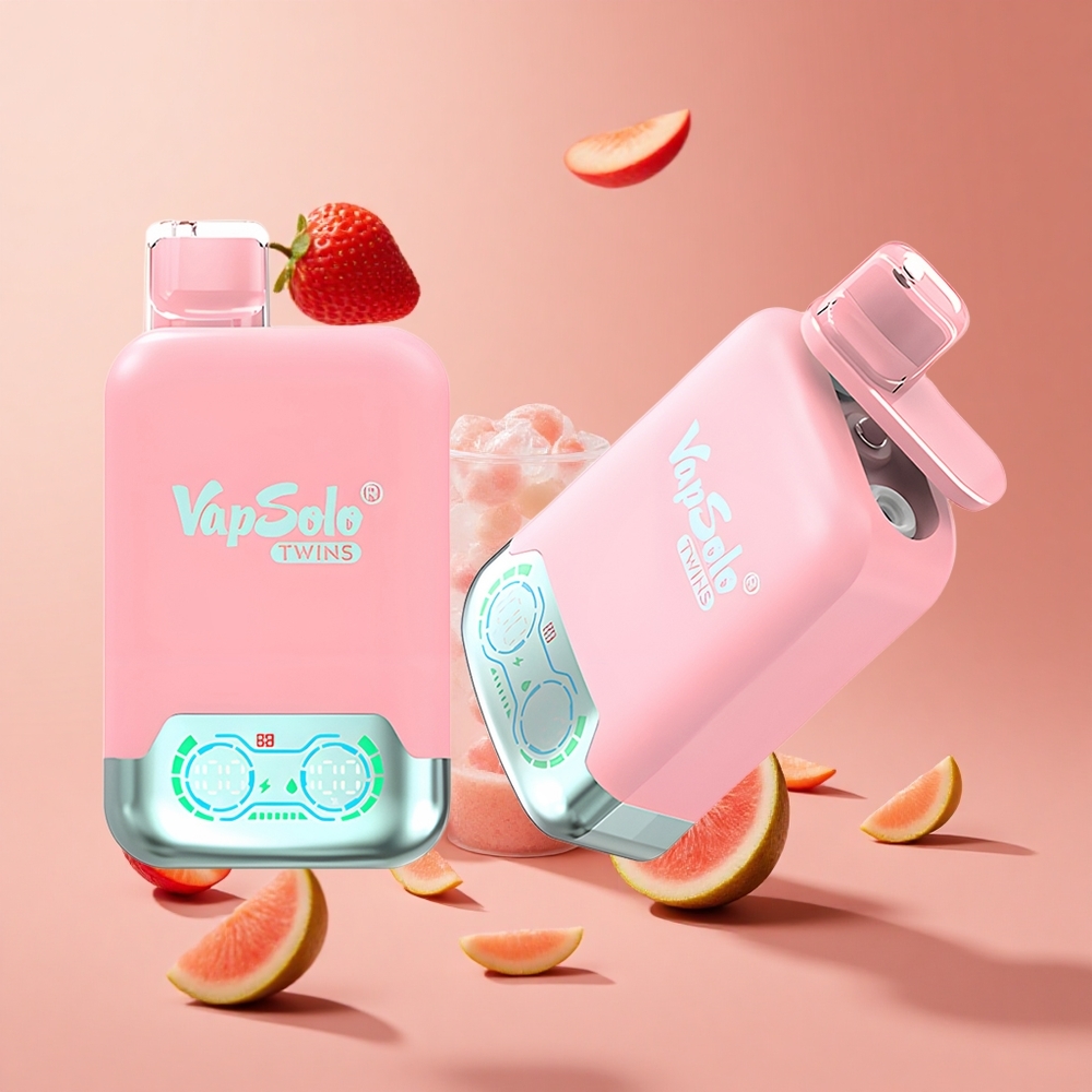 Çilek Buz & Mango Şeftali Karpuz Vapsolo Twins 20000 Puff 40 ml E-Sıvı Tip-C Şarj Portu