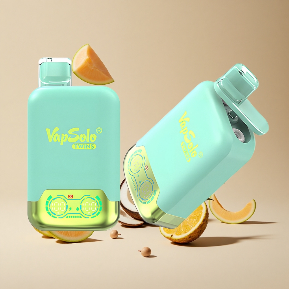 Üçlü Kavun & Ananas Hindistan Cevizi Vapsolo Twins 20000 Puffs 40 ml E-Sıvı 2 Yağ Tankı Tek Kullanımlık Vape