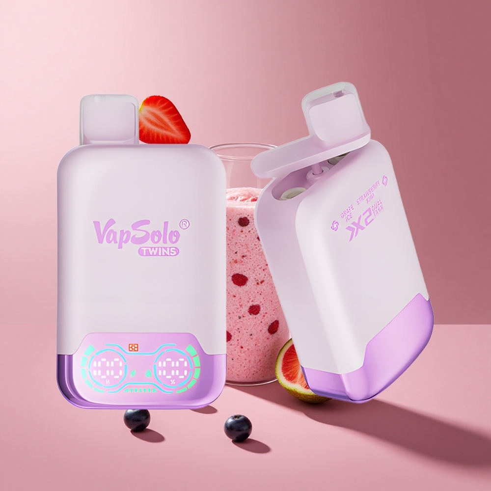 Üzüm Buz & Çilek Kivi Vapsolo Twins 20000 Puff 40 ml E-Sıvı 20mg/ml, 50mg/ml Nikotin