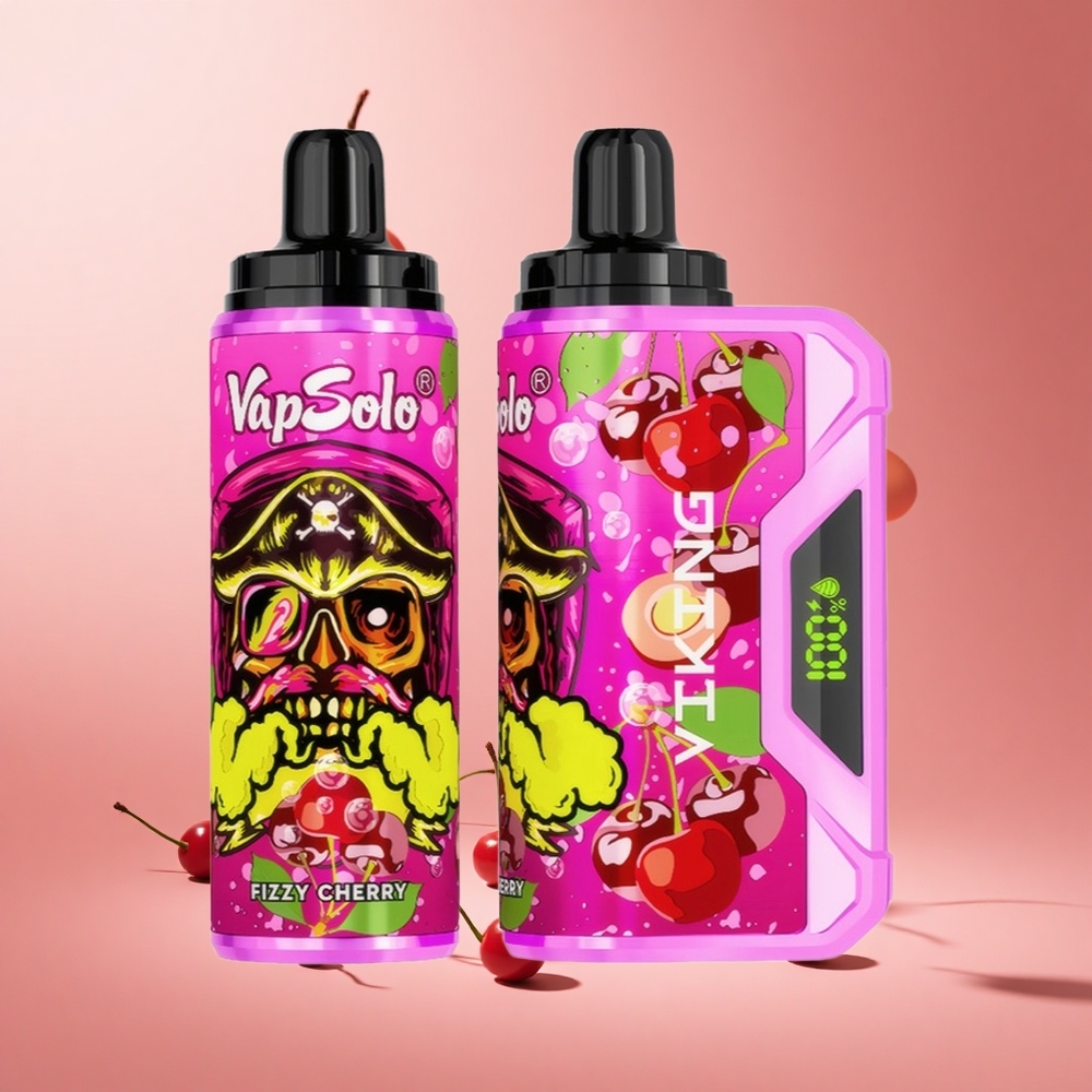 Fıstık Kiraz VapSolo VIKING 12000 Puffs Tek Kullanımlık Vape 22ml E-Sıvı & Tip-C Şarj Portu