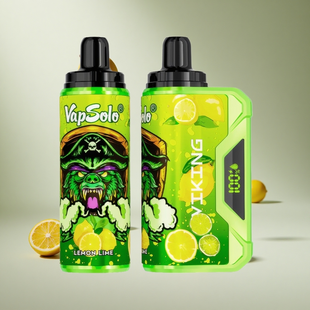 Limoni Lime VapSolo VIKING 12000 Puff Kullan-At Vape 22ml Sıvı & Tip-C Şarj