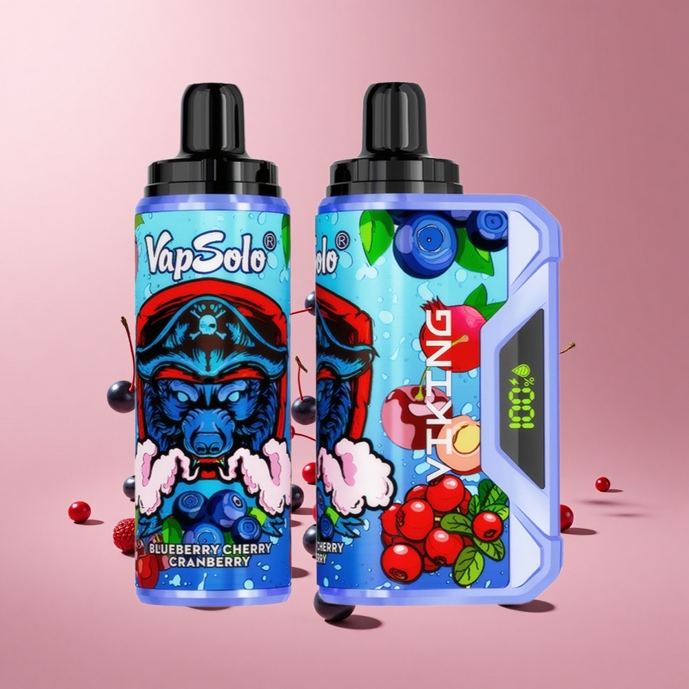Yaban Mersini Kiraz Kızılcık VapSolo VIKING 12000 Puffs 22ml E-Sıvı & Type-C Şarj Portu Tek Kullanımlık Vape