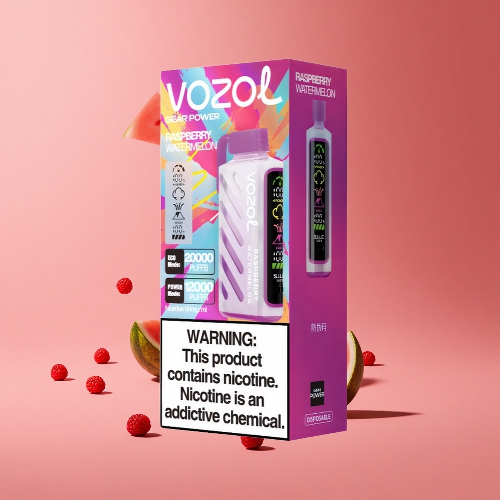 Ahudulu Karpuz VOZOL Gear Power 20000 Puff Tam Ekran Görüntü ve Çift Mesh Seramik Bobinli