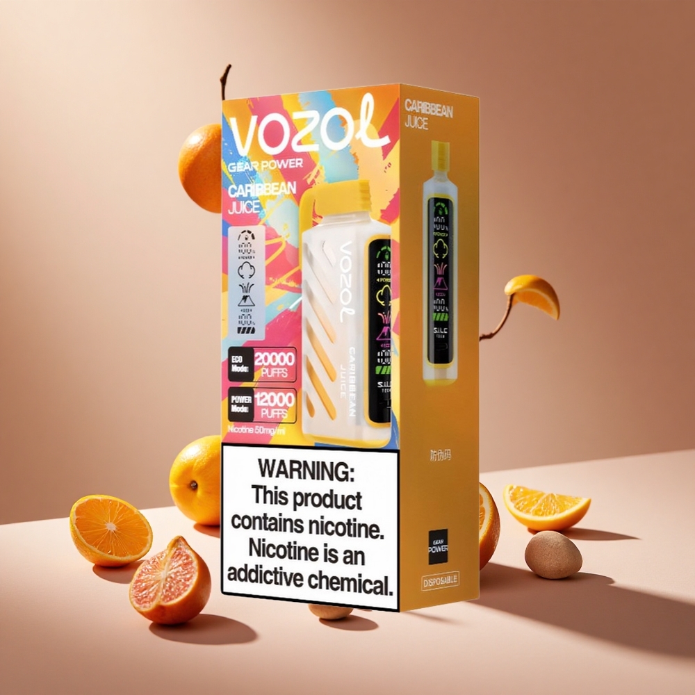 Karayip Suyu VOZOL Gear Power 20000 Puff Tam Ekran Ekran ve Çift Mesh Bobinli Tek Kullanımlık Vape