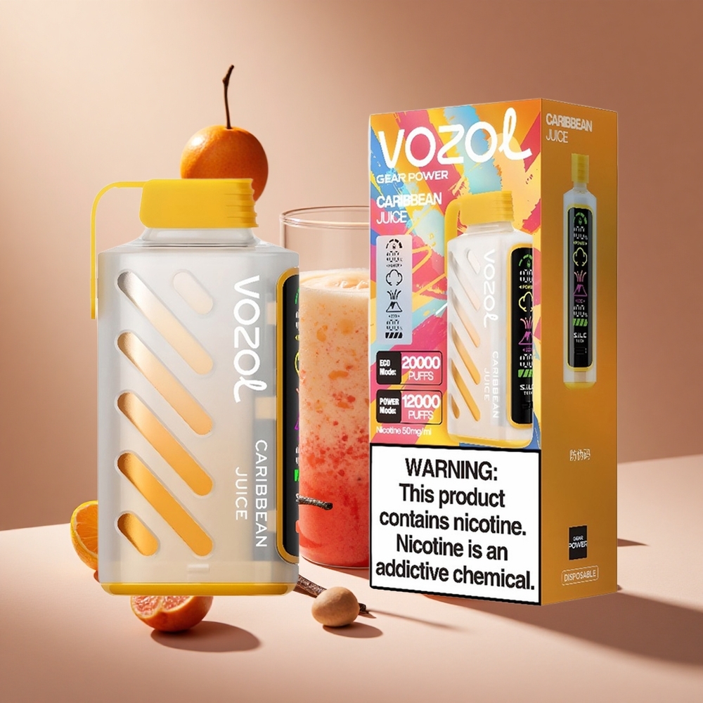 Karayip Suyu VOZOL Gear Power 20000 Puff Tam Ekran Ekran ve Çift Mesh Bobinli Tek Kullanımlık Vape