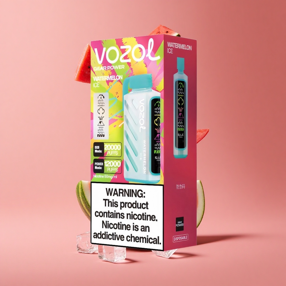 Karpuz Buz VOZOL Gear Power 20000 Puffs Tam Ekran Display ve 20mL Ön Dolu E-Likit
