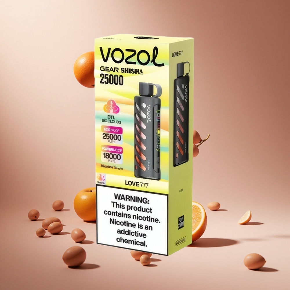Aşk 777 VOZOL Gear Shisha 25000 Puff Tek Kullanımlık Vape 30 Lezzetli Aroma Akıllı Çip: S.i.L.C Teknolojisi Çift Mesh Çift Mod