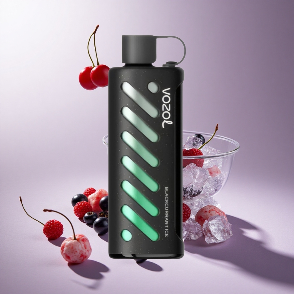 Karagüz Frenküzümü Buz VOZOL Gear Shisha 25000 Puffs 30 Lezzetli Aroma Akıllı Çip: S.i.L.C Tech
