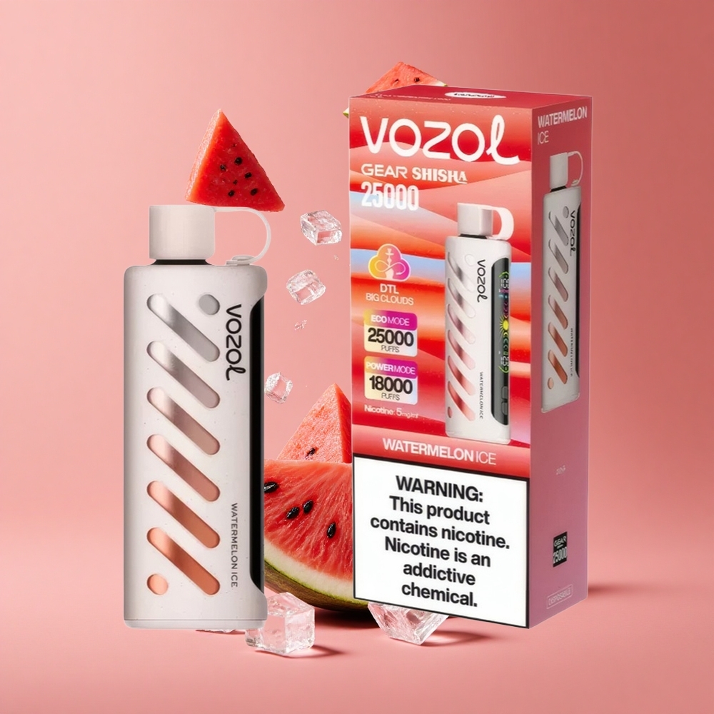 Karpuz Buzlu VOZOL Gear Shisha 25000 Puffs Kullan-At Vape 30 Lezzetli Aroma Akıllı Çip: S.i.L.C Teknolojisi