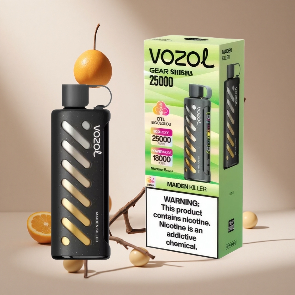 Maiden Killer VOZOL Gear Shisha 25000 Puff Çift Mesh Çift Modlu Tek Kullanımlık Vape 30 Lezzetli Aromalı 1000mAh Pil Kapasitesi