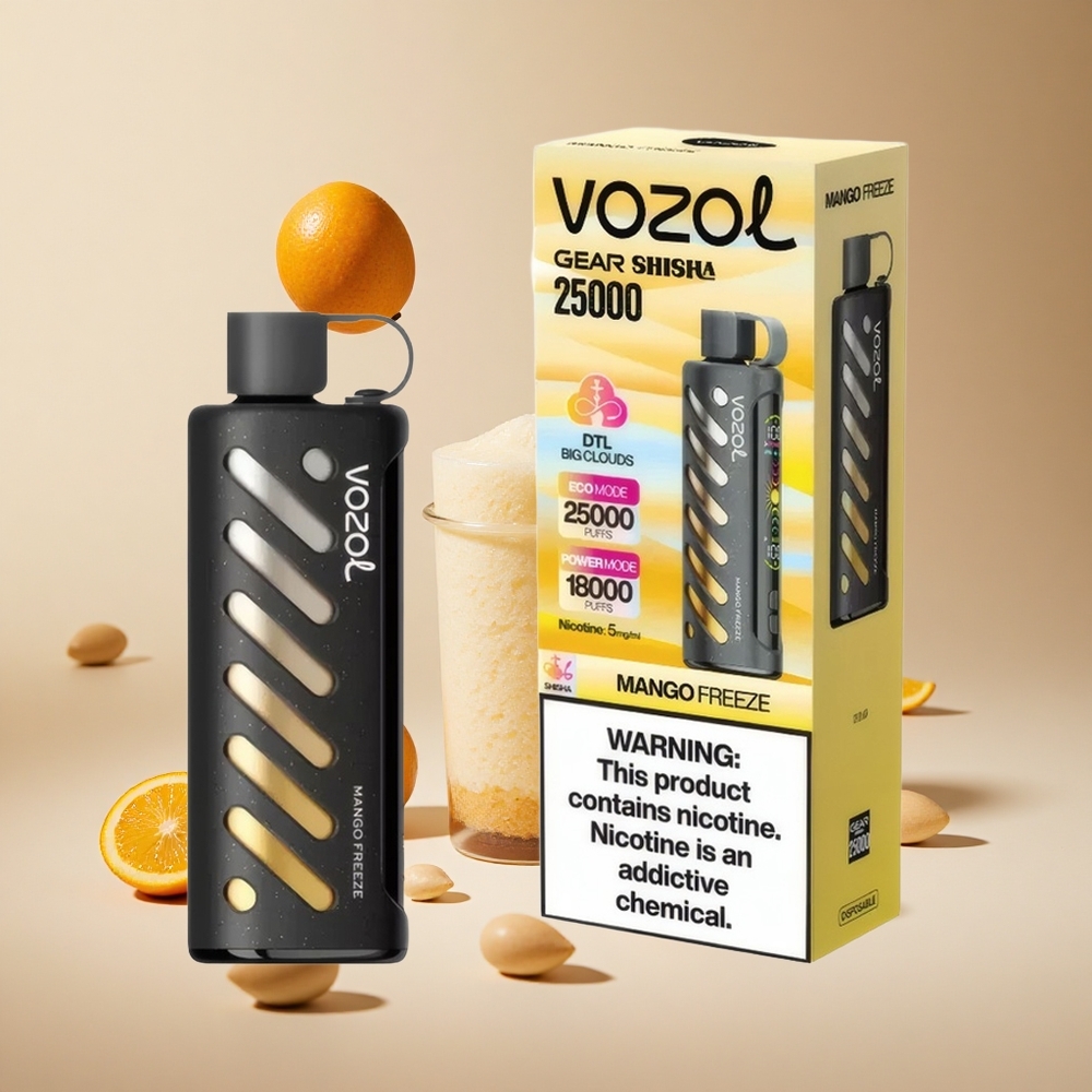 Mango Dondurma VOZOL Gear Shisha 25000 Püf Çift Izgara Çift Mod