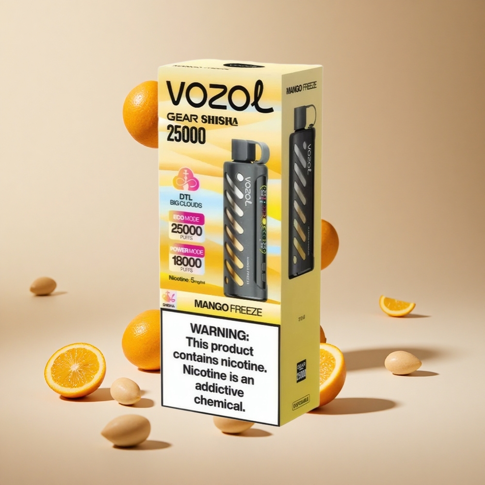 Mango Dondurma VOZOL Gear Shisha 25000 Püf Çift Izgara Çift Mod