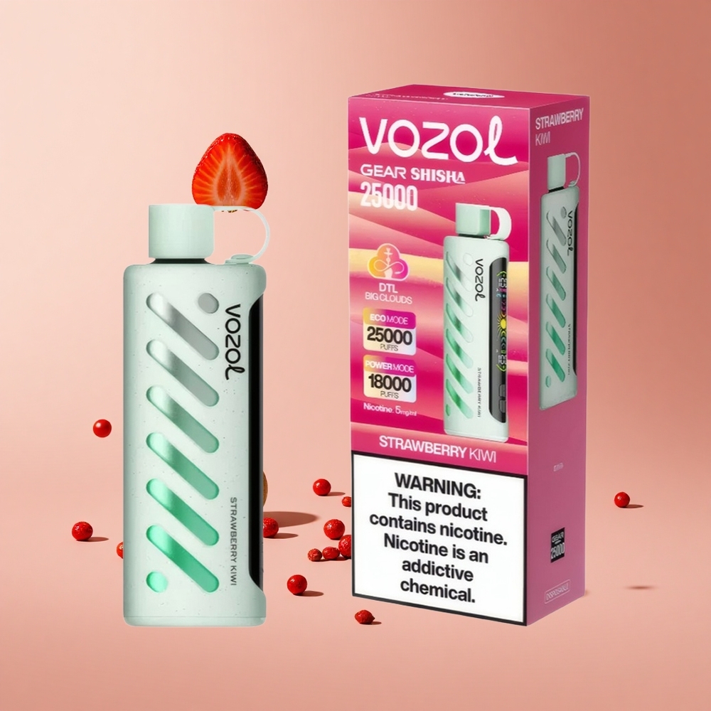 Çilek ve Kivi VOZOL Gear Shisha 25000 Puff 30 Lezzetli Aroma Akıllı Chip: S.i.L.C Teknolojisi