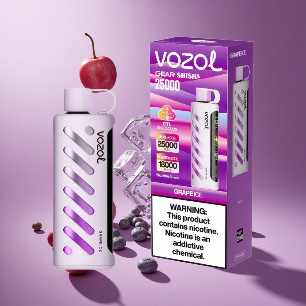 Üzüm Buz VOZOL Gear Shisha 25000 Puff Çift Mesh Çift Modlu Tek Kullanımlık Vape