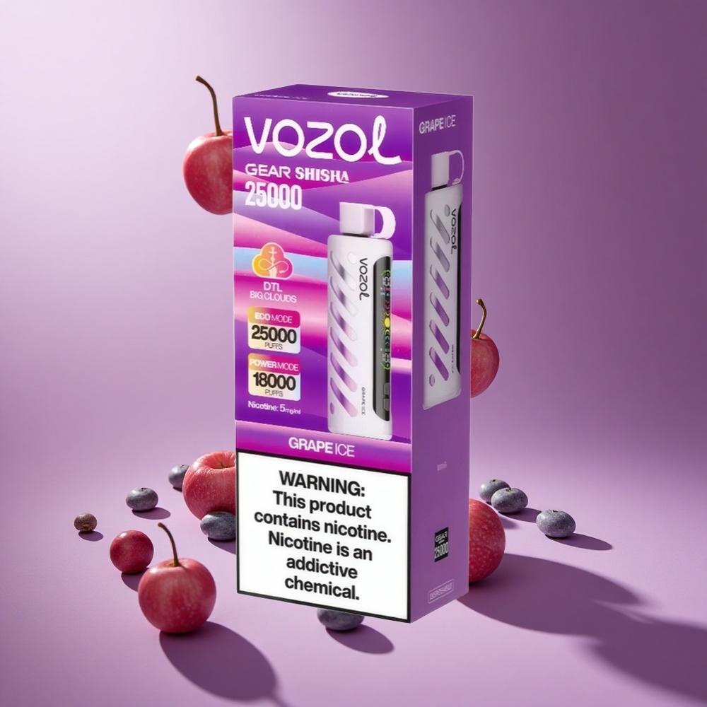 Üzüm Buz VOZOL Gear Shisha 25000 Puff Çift Mesh Çift Modlu Tek Kullanımlık Vape