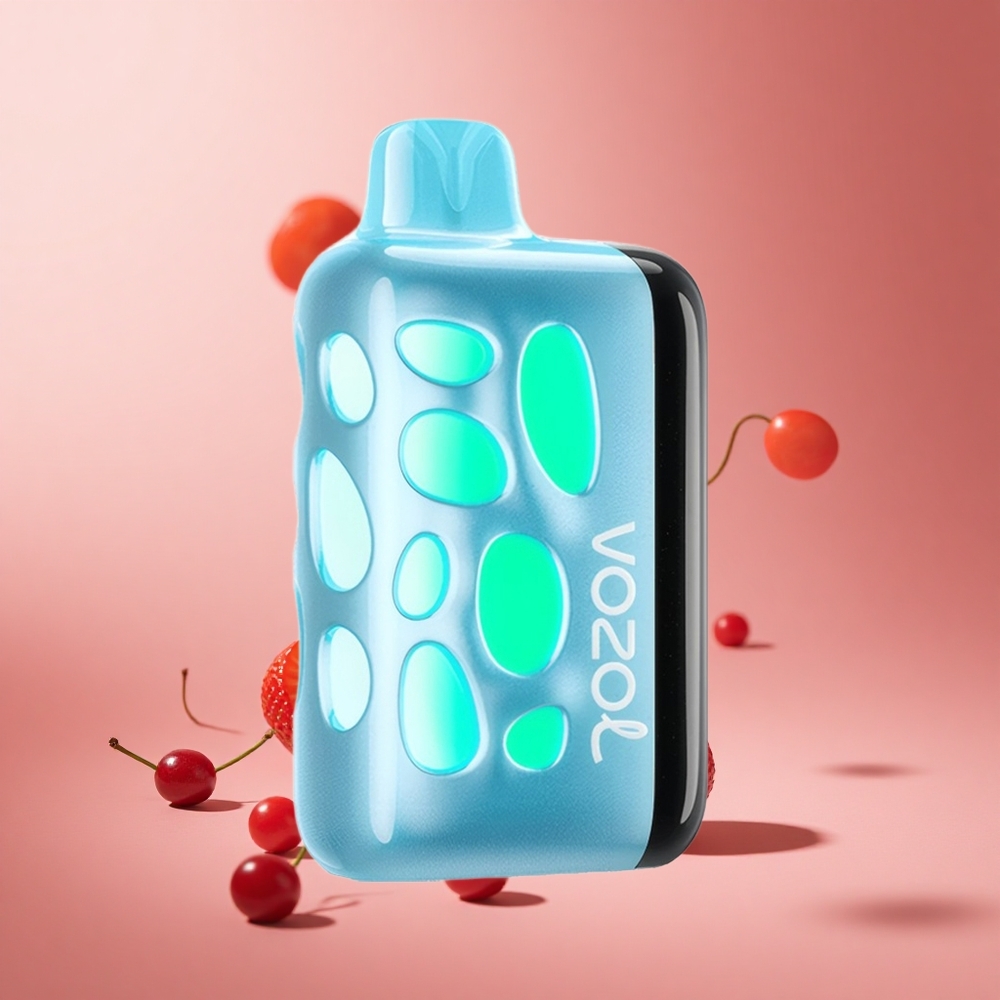 Kiraz Çilek VOZOL RAVE 40000 Tek Kullanımlık Vape 20/50mg/ml Nikotin 270 Derece Canlı Parlaklık Tasarım