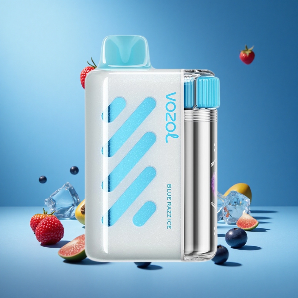 Mavi Ahududu Buz VOZOL VISTA 40000 Puf Şarj Edilebilir MTL Vape 1000mAh Ekranlı